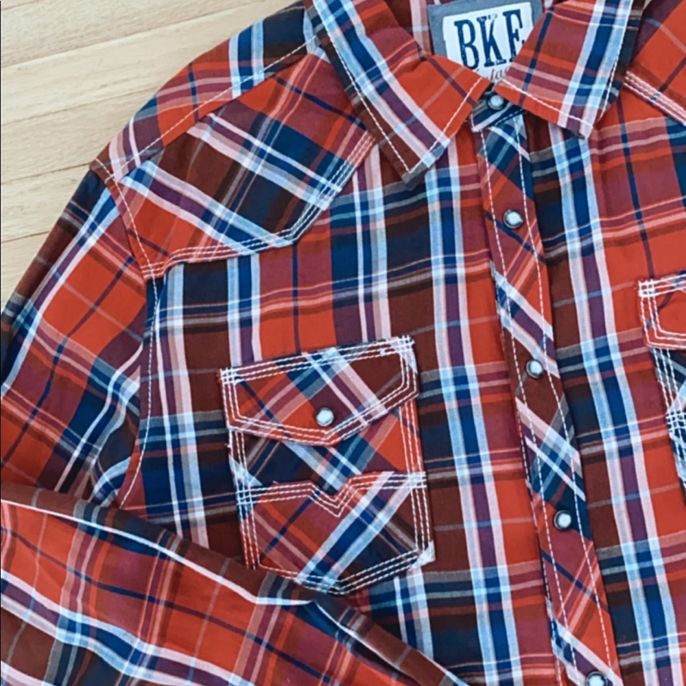 NWOT men’s BKE vintage plaid button up shirt large